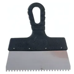 Шпатель СИБРТЕХ зубчатый нерж. 200 мм/4мм (85456)