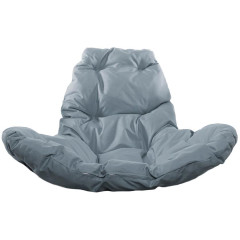 Кресло подвесное с ротангом Капля черное с пепельной подушкой