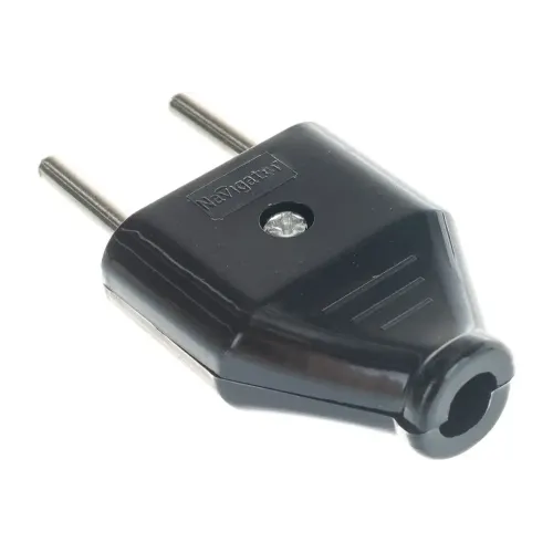 Вилка Navigator 2P прямая 6А черная NCA-PL07-6A-X-BL (61714)
