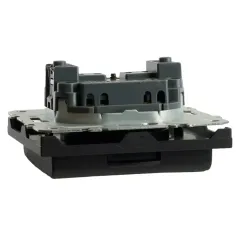 Розетка 2P ЭМИЛИ защ.шторки с крышкой черный RST16-5113-05