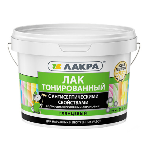 Лак Лакра в/д тонированный  Бесцветный 2,5кг Л-С