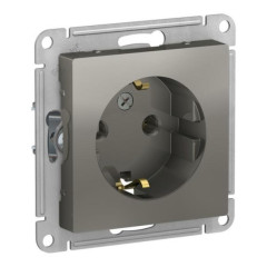 Розетка 2P+Е AtlasDesign сталь SchE ATN000943