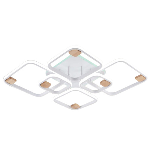 Светильник Люмис DK06344C/6 PR WT+WOOD 180W+10W LED RGB 3000-6000К d930 белый/дерево