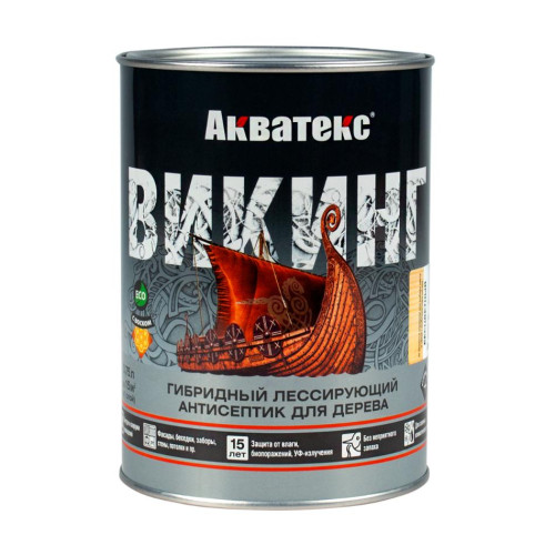 Антисептик АКВАТЕКС-ВИКИНГ гибридный лессирующий для дерева БЕСЦВЕТНЫЙ 0,75л (6шт)