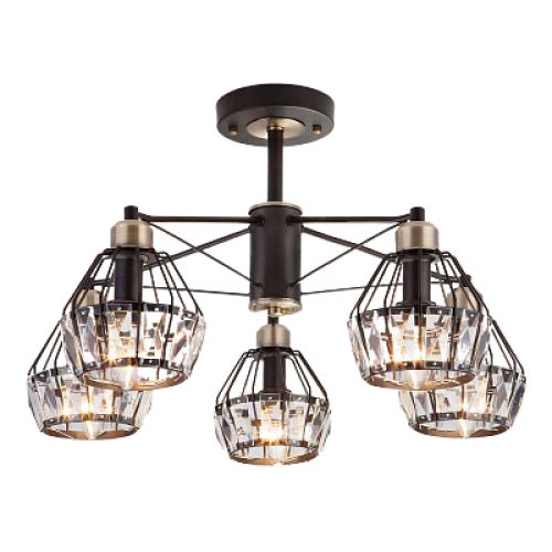 Светильник EUROSVET 70075/5 черный(24м2)