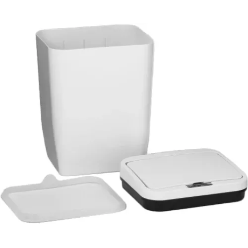 Ведро для мусора Доляна сенсорное белое 12л (4635217)