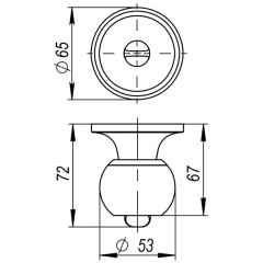Защелка DK682 CP-BK (6082 CP-B) (фик.) хром (39525) (AJAX)