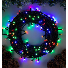 Гирлянда Нить 20м темная нить 200LED свечение мульти, 8 режимов (3556811)