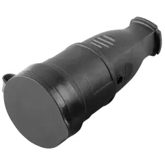 Розетка переносная 2P+E STEKKER черн.каучуковая на шнур RST16-21-44 32751