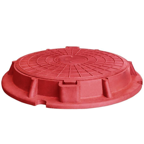 Люк ПП круглый (тип-Л) 1,5т 74см красный