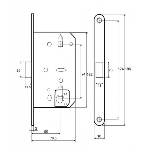 Защелка магнитная VETTORE WC 410 B-S MAGNET MBP (черный мат) (17912)