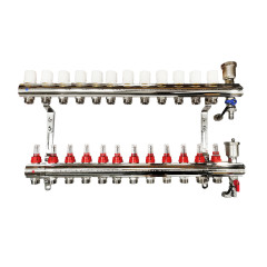 Коллекторная группа TIM латунная с расходомерами ф 1