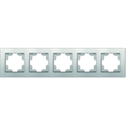 Рамка 5-пост UNIVersal Афина серебро A1042-S