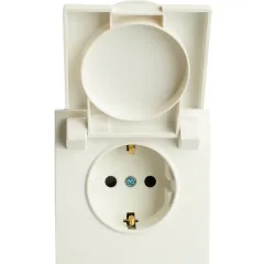 Розетка 2P+E ЭМИЛИ защ.шторки с крышкой белый RST16-5112-01