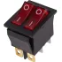 Выключатель-кнопка REXANT ON-OFF 15A (6с) красный с инд. двойной 36-2410