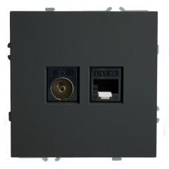 Розетка PC+TV ЭМИЛИ черный RST00-5106-05