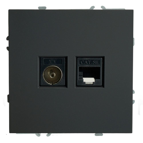 Розетка PC+TV ЭМИЛИ черный RST00-5106-05