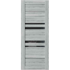 Дверное полотно Q19 ДО 70 Корадубов клен грей, покрытие ПВХ (Корадубов) (лакобель,черное)