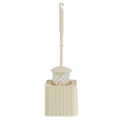 Ёрш для туалета напольный ВИОЛЕТПЛАСТ квадратный РОТАНГ слоновая кость