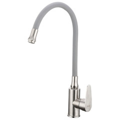 Смеситель для кухни FRAP F4448 с гибким изливом, нержавейка