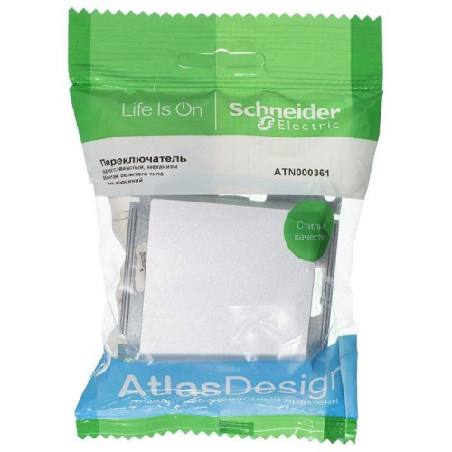 Переключатель 1-кл AtlasDesign алюминий SchE ATN000361