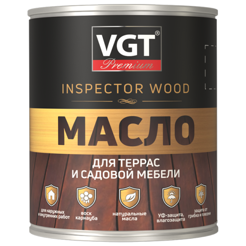 Масло VGT для террас и садовой мебели ТЕМНЫЙ ЯСЕНЬ 0,75л