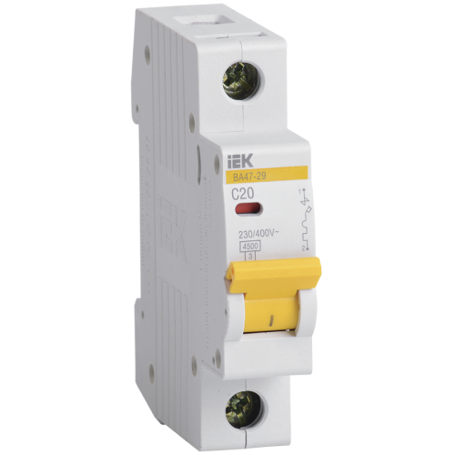 Выключатель автоматический 1-пол. 20A C 4,5кА ВА47-29 IEK MVA20-1-020-C (50978)
