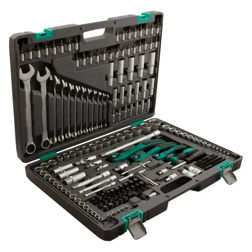 Набор инструментов STELS 216 пр. 1/4, 3/8, 1/2, Cr-V, S2, усиленный кейс (14115)