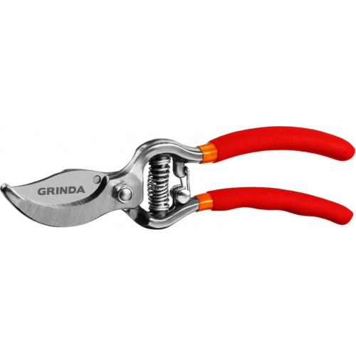 Секатор GRINDA цельнокованый, плоскостной, 150 мм (423101)