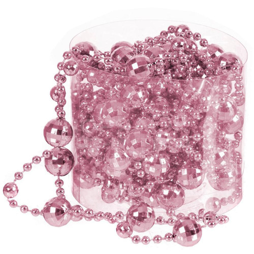 Бусы новогодние 500см SY18RP-86 RP круглые, rose pink