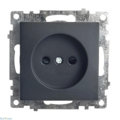 Розетка 2P Катрин графит с защитной шторкой GLS10-7109-06