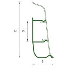 Плинтус напольный 55мм 2,2м 