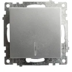 Выключатель 1-кл Катрин с подсветкой серебро GLS10-7101-03