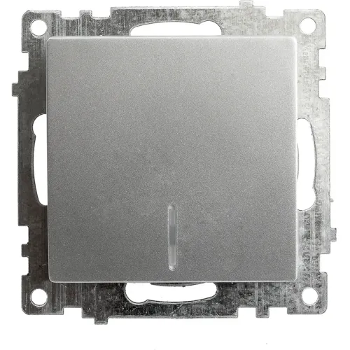 Выключатель 1-кл Катрин с подсветкой серебро GLS10-7101-03