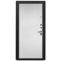 Дверь метал. Торино Софт черный/ Софт белый 90мм (2050*860, Правая)