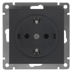 Розетка 2P+Е Universal Афина 16А графит А0028-Gr