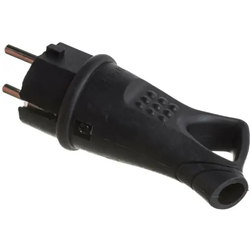 Вилка STEKKER 2P+Е угловая 16А черная резиновая RPG16-30-442 32843