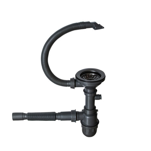 Мойка нерж. подст.монтаж MIXLINE PRO 53х43 тол. 3 мм, чёрный графит, с сифоном