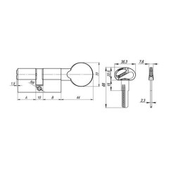 Мех. цилиндр FUARO 120 (55*10*55) CP хром (37739)