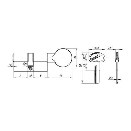 Мех. цилиндр FUARO 120 (55*10*55) CP хром (37739)
