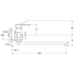 Смеситель для ванны G-LAUF GOR7-A058 ф 35