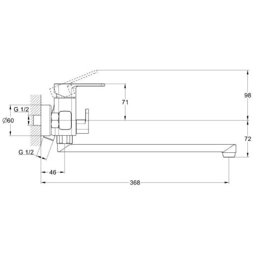 Смеситель для ванны G-LAUF GOR7-A058 ф 35