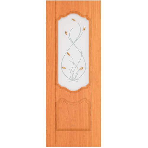 /Дверное полотно Ростра ДО 80 Орхидея мил. орех, ПВХ (Ростра) (белое, с худ.рис. и фьюзингом) БРАК!!