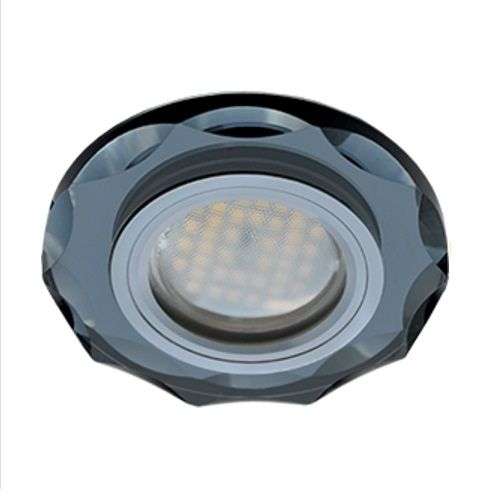 Свет. точ. ECOLA DL1653 MR16 стекло с вогнутыми гранями черный/черный/хром FB1653EFF(540748)