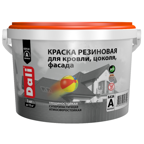 Краска резиновая DALI (д/кровли, цоколя,фасада) 