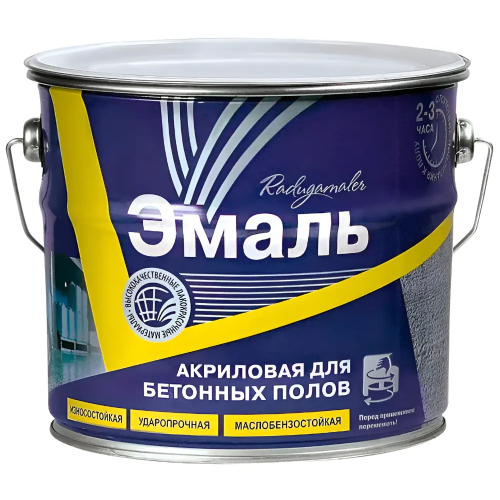 Эмаль для бетонного пола РАДУГА-МАЛЕР акриловая серая 6 кг