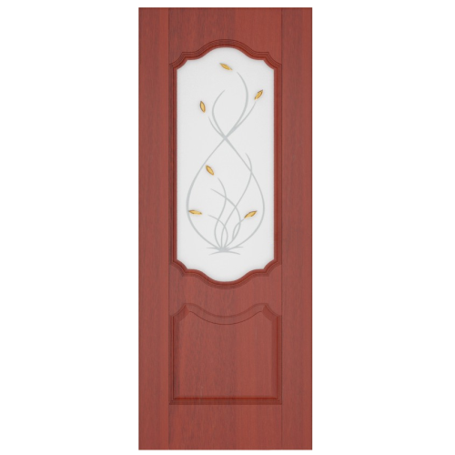 /Дверное полотно Ростра ДО 60 Орхидея итал. орех, ПВХ (Ростра) (белое, с худ.рис. и фьюзингом) ЛИКВИДАЦИЯ