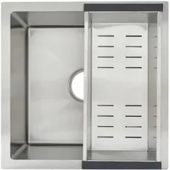 |Мойка нерж. врезная GAPPO 44х44х21,5 см тол. 3 мм, сатин (сифон, коландер) GS4444