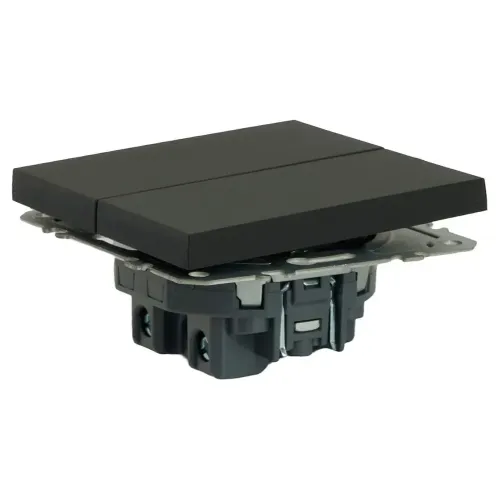 Переключатель 2-кл ЭМИЛИ перекрестный черный RSW10-5111-05