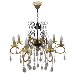 Светильник Люмис NH4752/8 COOPPER+BK 8x40W E14 d750 h900 медь/черный/хрусталь